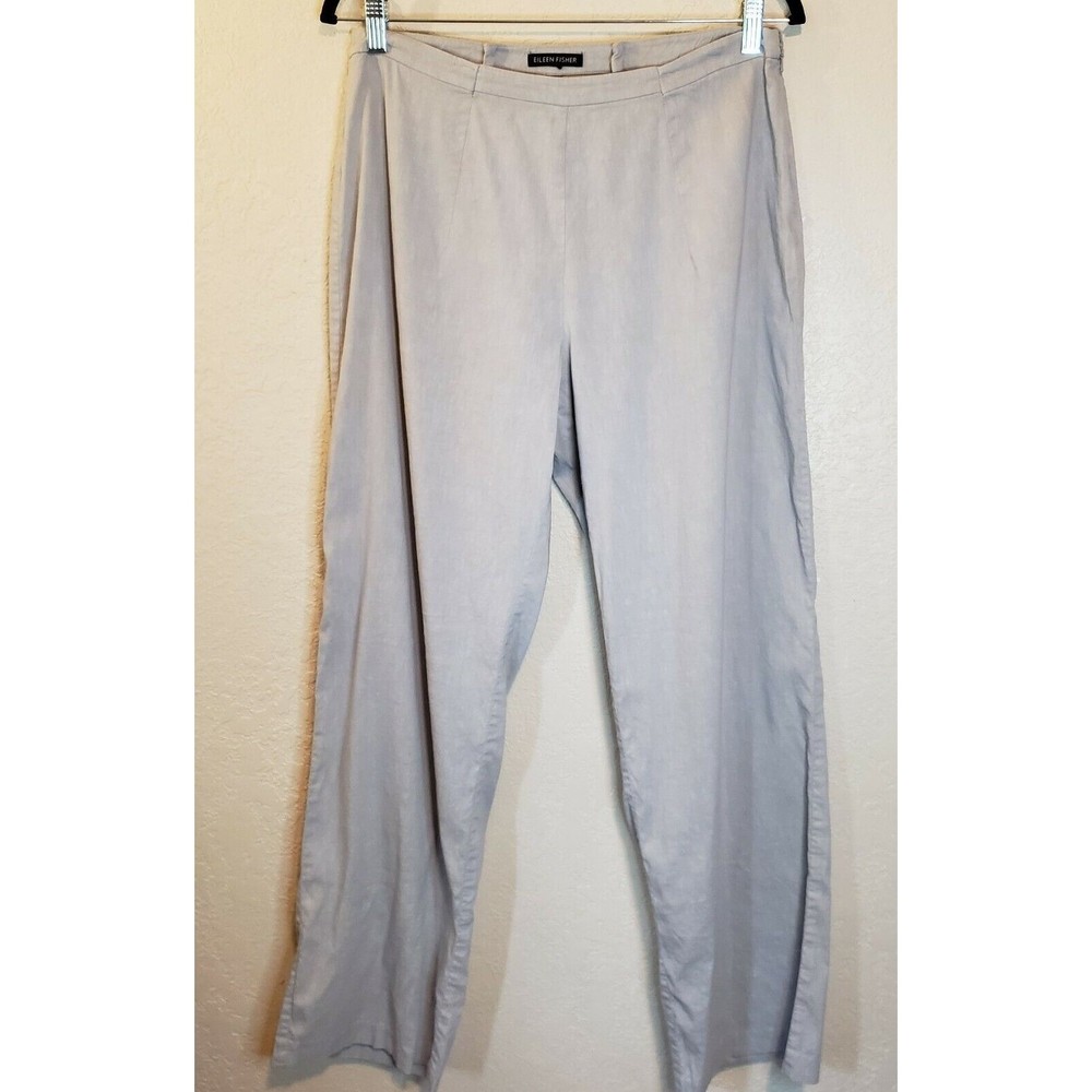 Eileen Fisher Linen Blend Pant Sz 10 Tan
